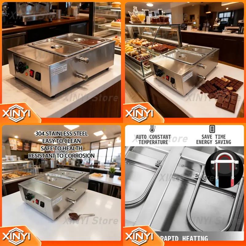 Snacks Food Warmer - Sciogli Cioccolato in Acciaio Inox, Scaldavivande