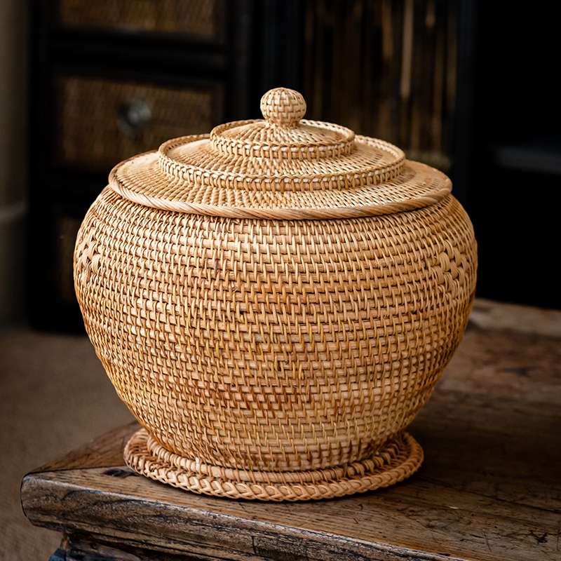 Food Snacks That Are Green - Scatola portaoggetti per tè in Rattan